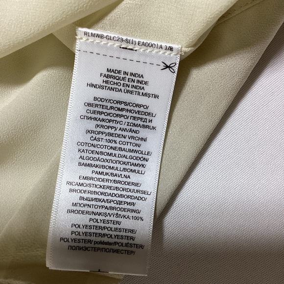 Ralph Lauren Women's Eyelet Cream and Brown Embroidered Blouse - Picture 8 of 16